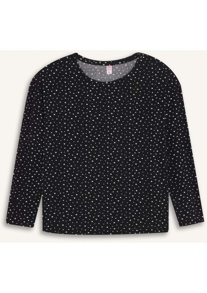 Pijama Takımı Softshell Uzun Kollu Üst Beli Lastikli Uzun Alt-Fall in Love D9183AX24WN