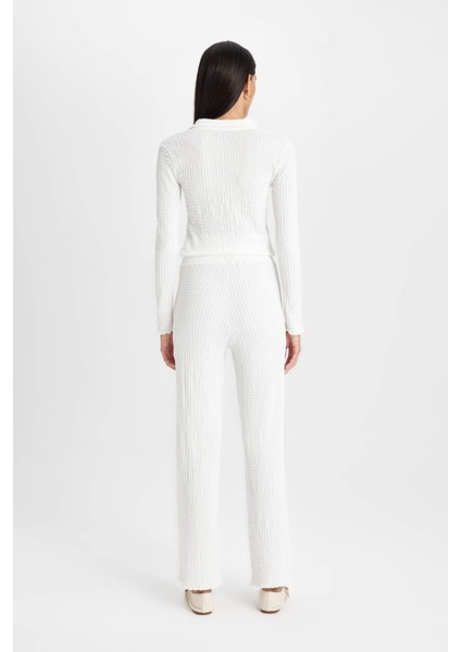 Regular Fit Beli Lastikli Basic Düz Bürümcük Pantolon D4415AX24AU