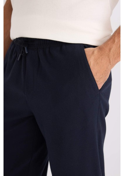 Jogger Beli Bağcıklı Cepli Düz Paça Pantolon D8639AX24AU