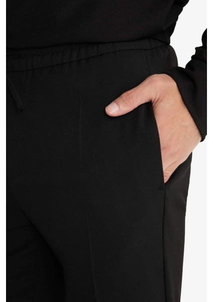 Yazlık Kumaş Jogger Pantolon Beli Bağcıklı Lastikli Düz Paça Cepli Her Yöne Esneyen A9943AX25SP