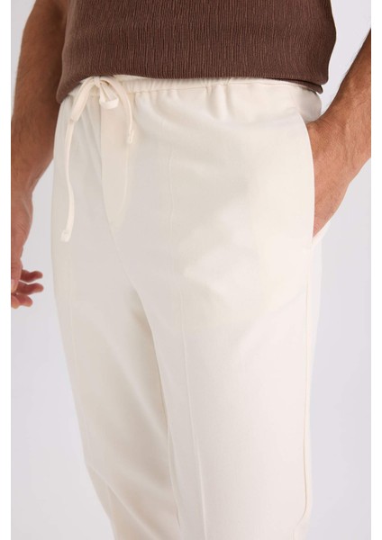 Yazlık Kumaş Jogger Pantolon Beli Bağcıklı Lastikli Düz Paça Cepli Her Yöne Esneyen A9943AX25SP