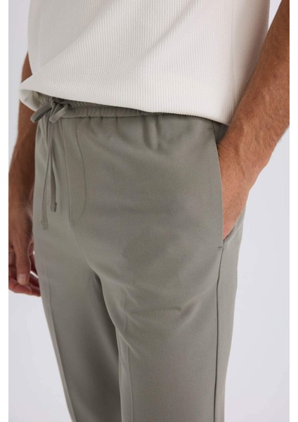 Yazlık Kumaş Jogger Pantolon Beli Bağcıklı Lastikli Düz Paça Cepli Her Yöne Esneyen A9943AX25SP