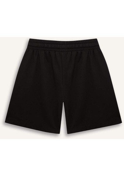 Kız Çocuk Relax Fit Beli Lastikli Basic Düz Şort D9058A825HS