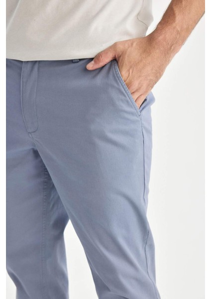 Yazlık Gabardin Chino Kanvas Pantolon Slim Fit Dar Kesim Dar Paça Cepli B2089AX25SP