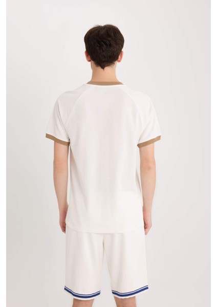 %100 Pamuk Regular Fit Bisiklet Yaka Kısa Kollu Pike Tişört C2563AX25SP