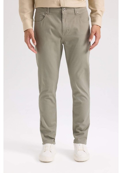 Yazlık Gabardin Chino Kanvas Pantolon Slim Fit Dar Kesim Dar Paça Cepli B2089AX25SP
