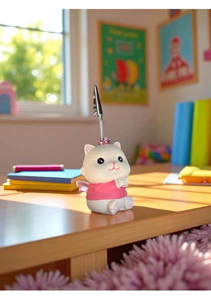 Sevimli Tombul Mavi Atkılı Kedi Fotoğraf ve Not Tutacağı modelleri