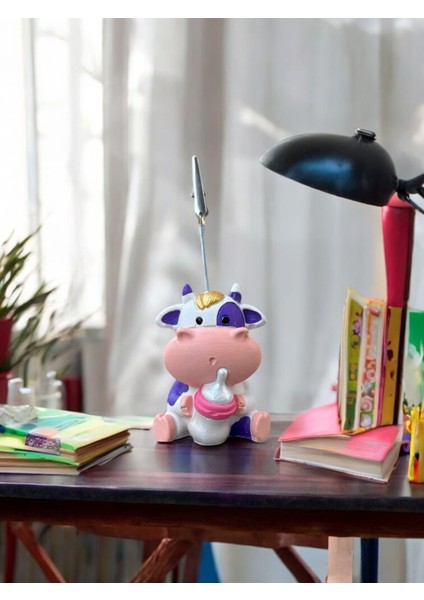 Tatlı Mor Biberonlu Inek Kawaii Fotoğraf Tutucu Not Tutacak Tutacağı Ofis Hediyelik fiyatları