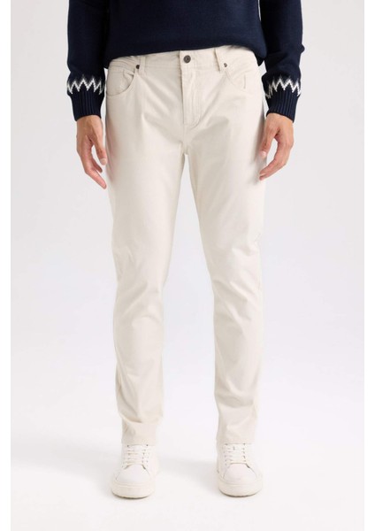 Yazlık Gabardin Chino Kanvas Pantolon Slim Fit Dar Kesim Dar Paça Cepli B2089AX25SP