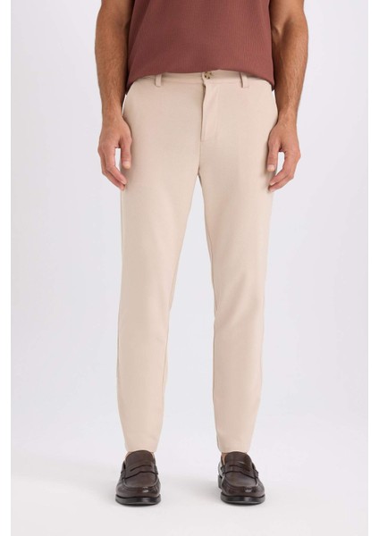 Jogger Düz Paça Her Yöne Esneyen Yazlık Kumaş Pantolon B7520AX25SP