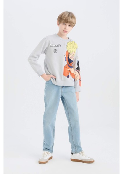 Erkek Çocuk Dragon Ball New Bisiklet Yaka Sırt Baskılı Sweatshirt D6814A824WN