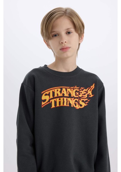 Erkek Çocuk Stranger Things Bisiklet Yaka Sweatshirt D4791A824WN