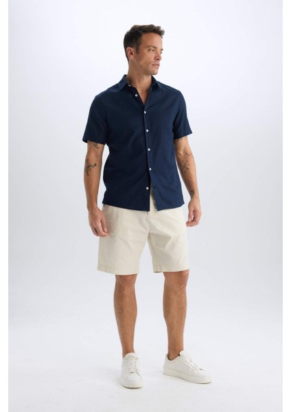 %100 Pamuk Regular Fit Gabardin Bermuda Şort C7684AX25SP