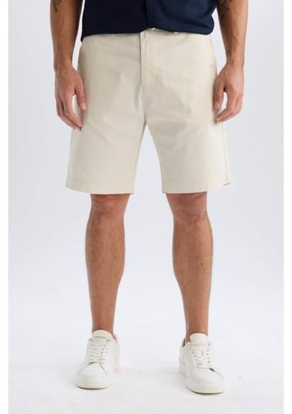 %100 Pamuk Regular Fit Gabardin Bermuda Şort C7684AX25SP