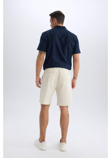 %100 Pamuk Regular Fit Gabardin Bermuda Şort C7684AX25SP