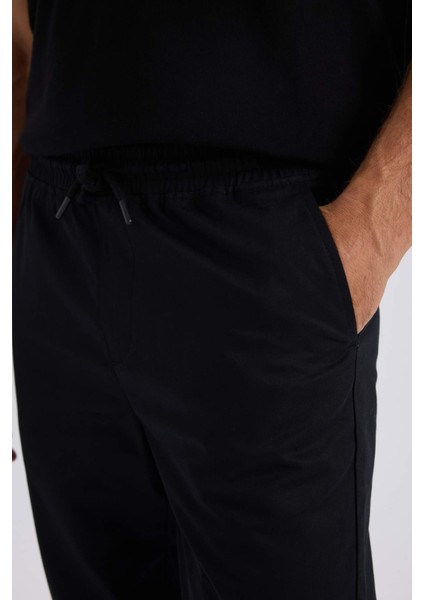 %100 Pamuk Yazlık Jogger Chino Pantolon Beli Bağcıklı Cepli Düz Paça Z9933AZ25SP