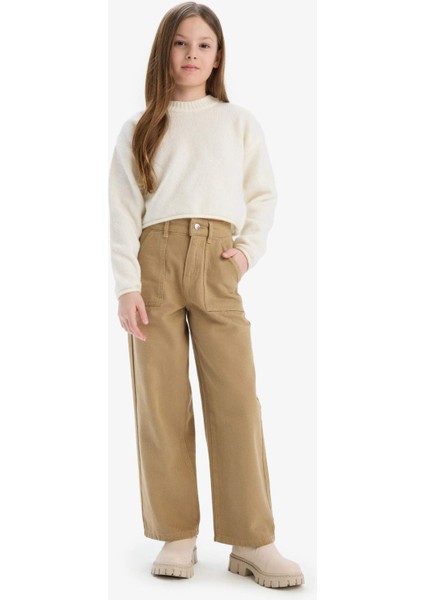 Kız Çocuk Wide Leg Geniş Paça Pamuklu Pantolon D9134A825SM