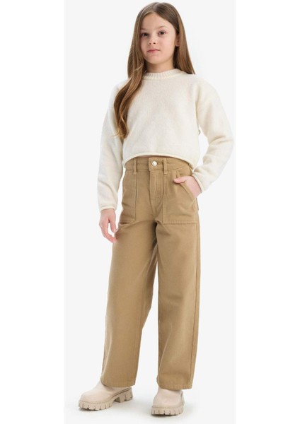 Kız Çocuk Wide Leg Geniş Paça Pamuklu Pantolon D9134A825SM