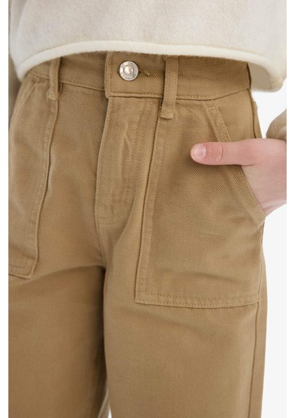 Kız Çocuk Wide Leg Geniş Paça Pamuklu Pantolon D9134A825SM