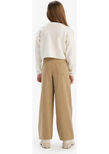 Kız Çocuk Wide Leg Geniş Paça Pamuklu Pantolon D9134A825SM
