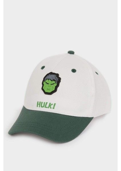 Erkek Çocuk Marvel Avengers Etiket Baskılı Pamuklu Cap Şapka D9485A825SM