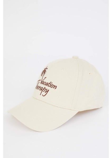 Kadın Etiket Baskılı Dokuma Beyzbol Basketbol Şapkası D9479AX25SM