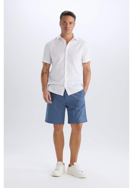 %100 Pamuk Regular Fit Gabardin Bermuda Şort C7684AX25SP