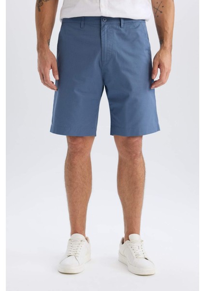 %100 Pamuk Regular Fit Gabardin Bermuda Şort C7684AX25SP