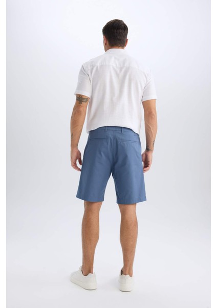 %100 Pamuk Regular Fit Gabardin Bermuda Şort C7684AX25SP