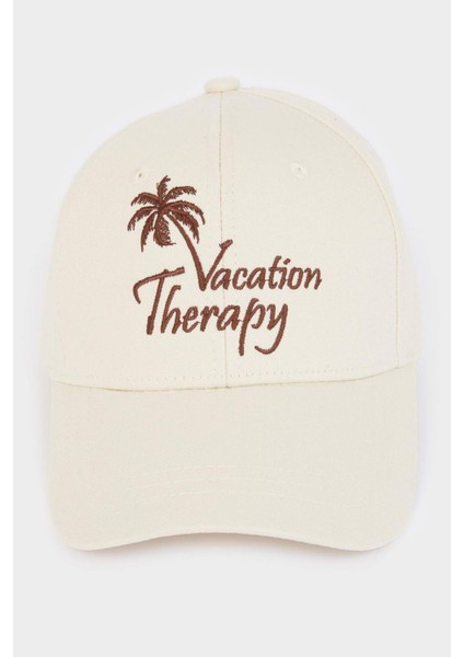 Kadın Etiket Baskılı Dokuma Beyzbol Basketbol Şapkası D9479AX25SM