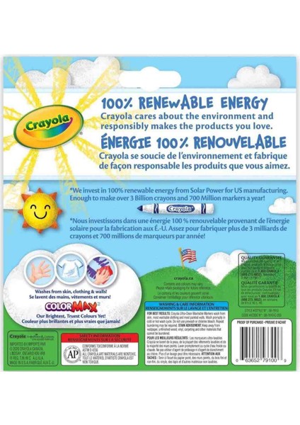 12 Ultra Clean Washable Markers-Amerikan-Nontoxic-12'li Yıkanabilir Kalın Uçlu Keçeli Boya Kalemi fiyatları