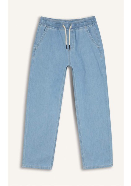 Erkek Çocuk Straight Fit Düz Paça Basic Düz Jean Pantolon B5740A825SM