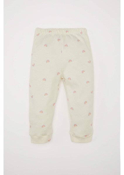 Kız Bebek Pijama Takımı Gökkuşağı Baskılı Uzun Kollu Üst Beli Lastikli Alt D8647A524AU