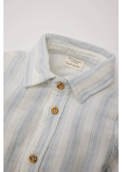 Erkek Bebek Çizgili Uzun Kollu Gömlek D9364A525SP