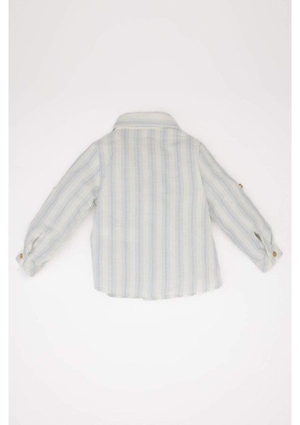Erkek Bebek Çizgili Uzun Kollu Gömlek D9364A525SP