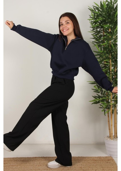 2556 Yarım Fermuarlı 3 Iplik Sweat