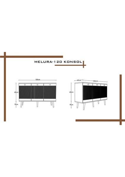 Melura Konsol 120 cm %100 Mdf Lake Ahşap Ayaklı fırsatları