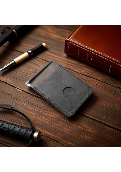 Erkek Cüzdan Hakiki Deri Para Klipsli Kartlık Vintage Ince Tasarım