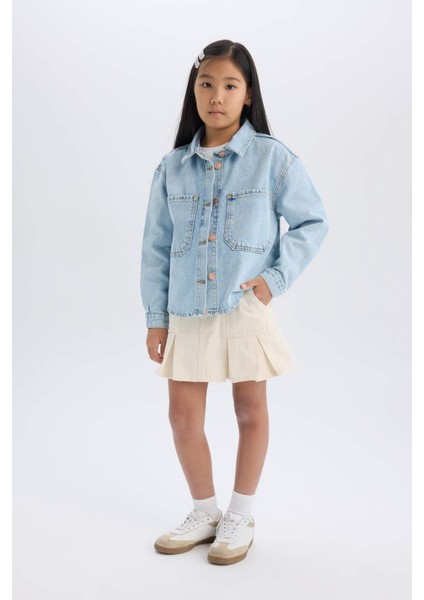 Kız Çocuk Pamuklu Denim Ceket D9699A825SP