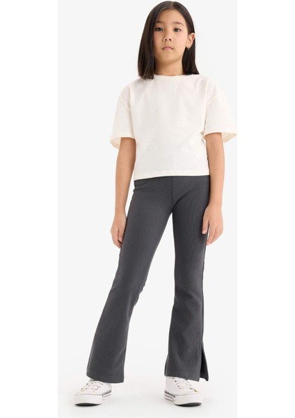 Kız Çocuk Fitilli Kaşkorse İspanyol Paça Uzun Boy Tayt D9651A825SM