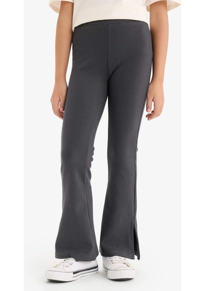 Kız Çocuk Fitilli Kaşkorse İspanyol Paça Uzun Boy Tayt D9651A825SM