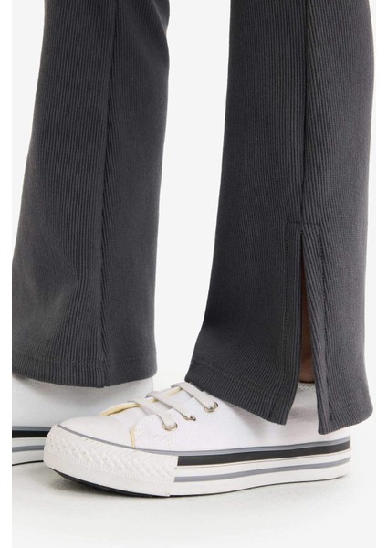 Kız Çocuk Fitilli Kaşkorse İspanyol Paça Uzun Boy Tayt D9651A825SM