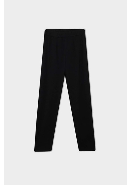 Pantolon Straight Fit Lastikli Bel Piliseli Basic Düz D4405AX24WN