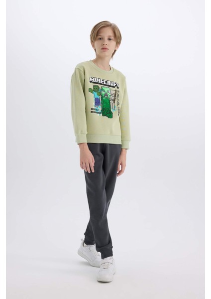 Erkek Çocuk Minecraft Bisiklet Yaka Sweatshirt D6747A824WN