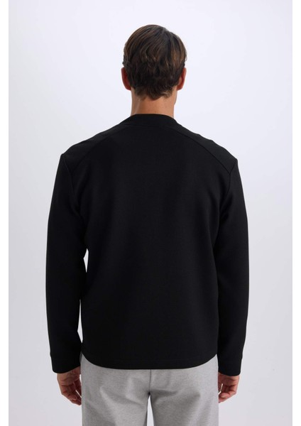 Slim Fit Dar Kesim Bomber Kolej Yaka Fermuarlı Mevsimlik Cepli Mont D9716AX24AU