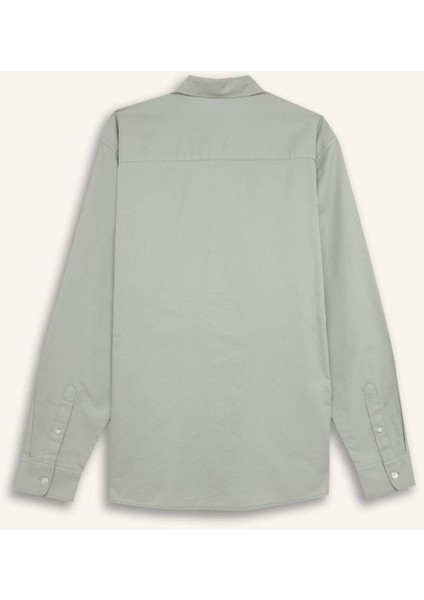 %100 Pamuk Regular Fit Polo Yaka Oxford Basic Düz Uzun Kollu Gömlek A8028AX25SP