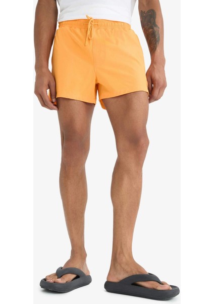 Fit Andy Baskılı Esnek Dokulu Kısa Boy Sporcu Deniz Şortu B5987AX25HS