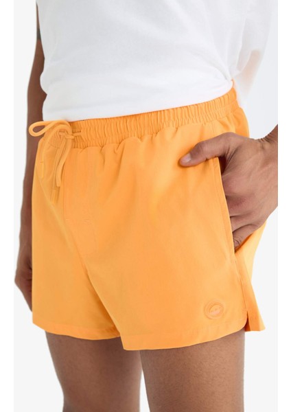 Fit Andy Baskılı Esnek Dokulu Kısa Boy Sporcu Deniz Şortu B5987AX25HS