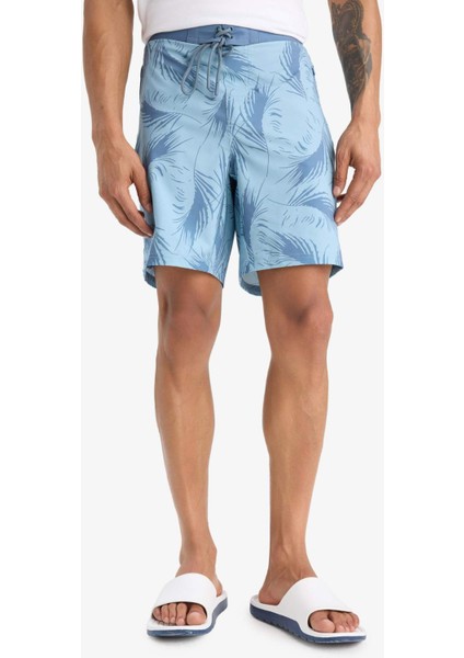 Fit Regular Fit Desenli Esnek Dokulu Deniz Şortu D9630AX25HS