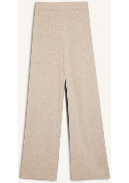 Regular Fit Basic Düz Beli Lastikli Düz Paça Triko Pantolon D6912AX24WN